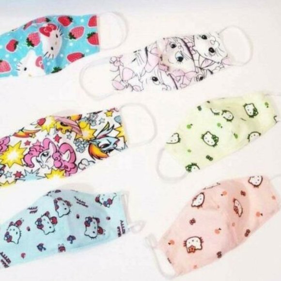 6x HANDMADE Hello kitty cat FACE COVER MASK custom - Picture 1 of 13